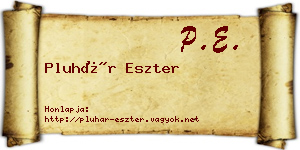Pluhár Eszter névjegykártya