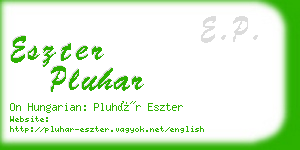 eszter pluhar business card